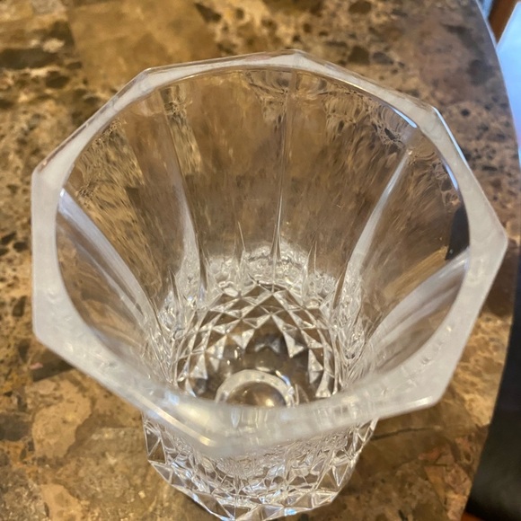 Vintage Elegant Crystal  Glass Heavy Bottom Vase  5” - Picture 4 of 8